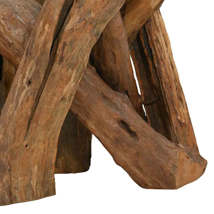 sofabord massivt teaktræ drivtømmer 60 cm