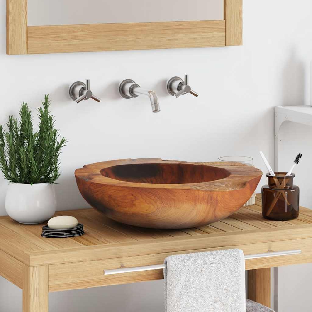 håndvask 45 cm massivt teaktræ