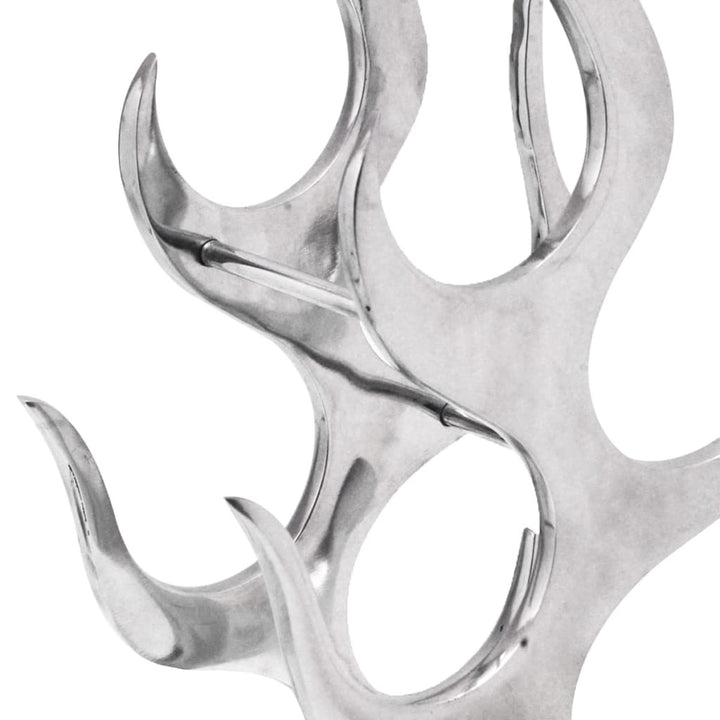 vinreol flammedesign aluminium sølvfarvet 9 flasker