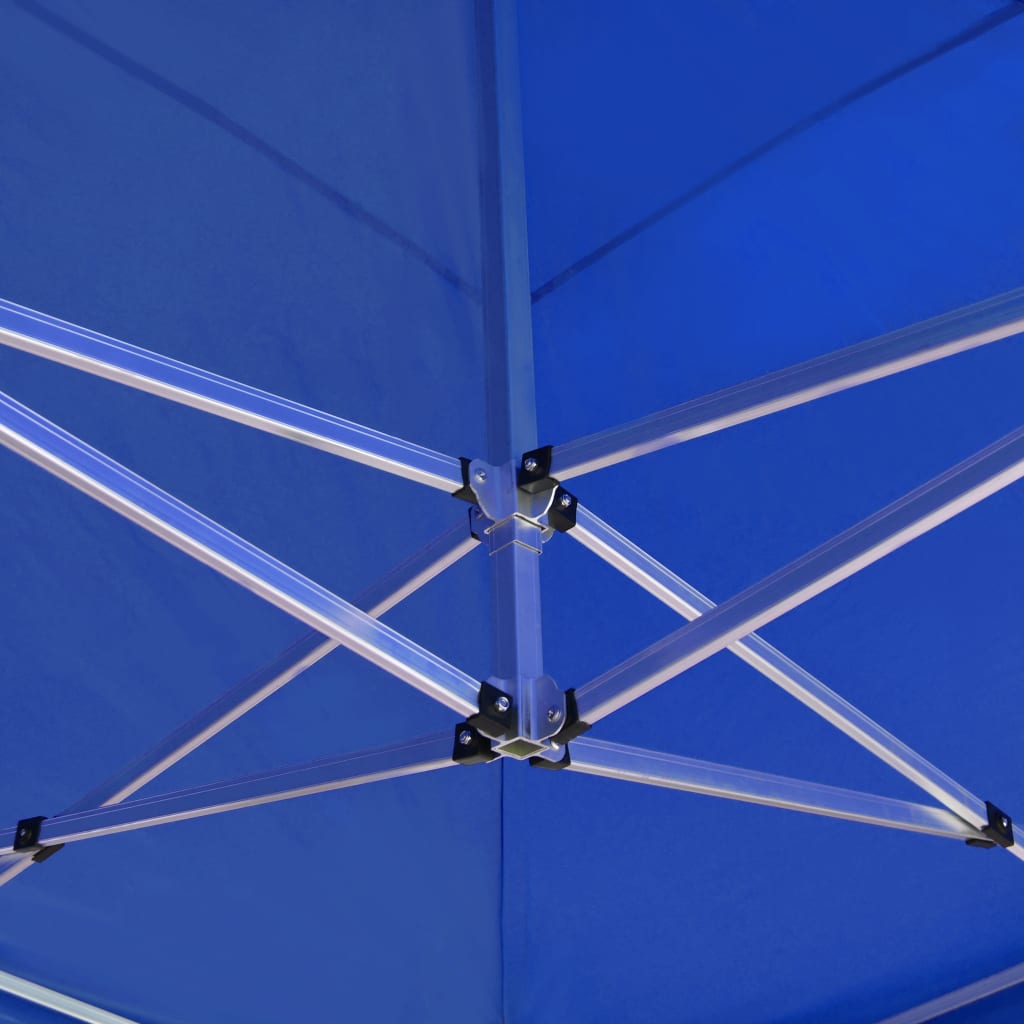 foldbart festtelt aluminium 6 x 3 m blå