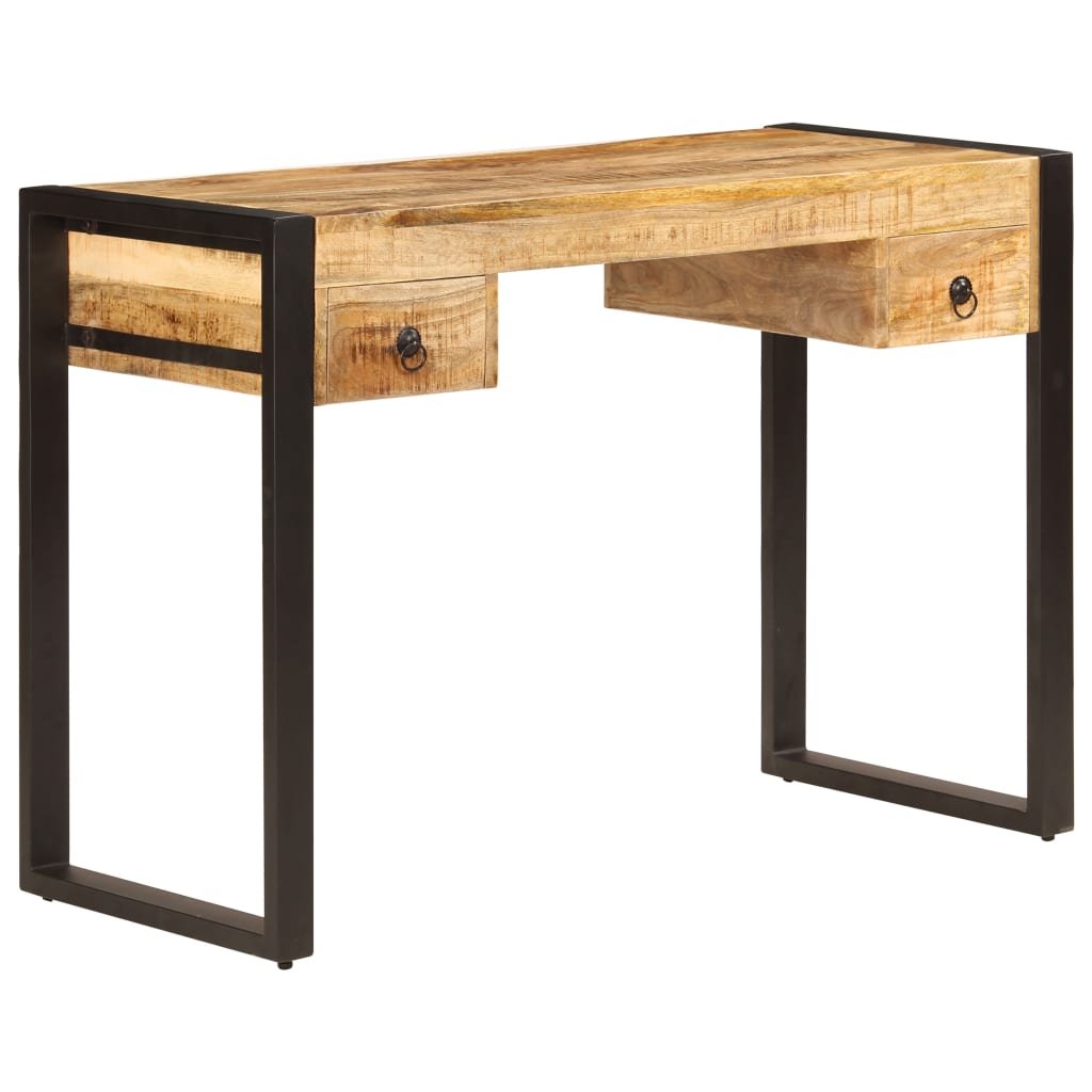 skrivebord med 2 skuffer 110 x 50 x 77 cm massivt mangotræ