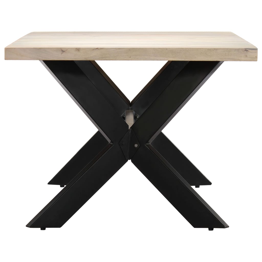 spisebord 140 x 70 x 75 cm massivt afbleget mangotræ