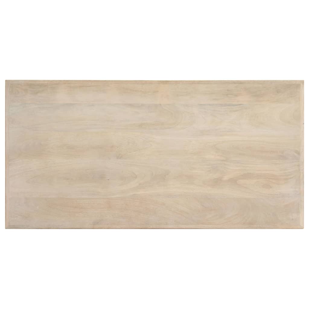 spisebord 120 x 60 x 75 cm massivt mangotræ hvid