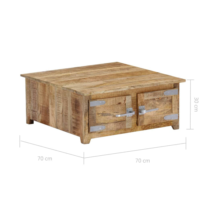 sofabord 70x70x30 cm massivt mangotræ