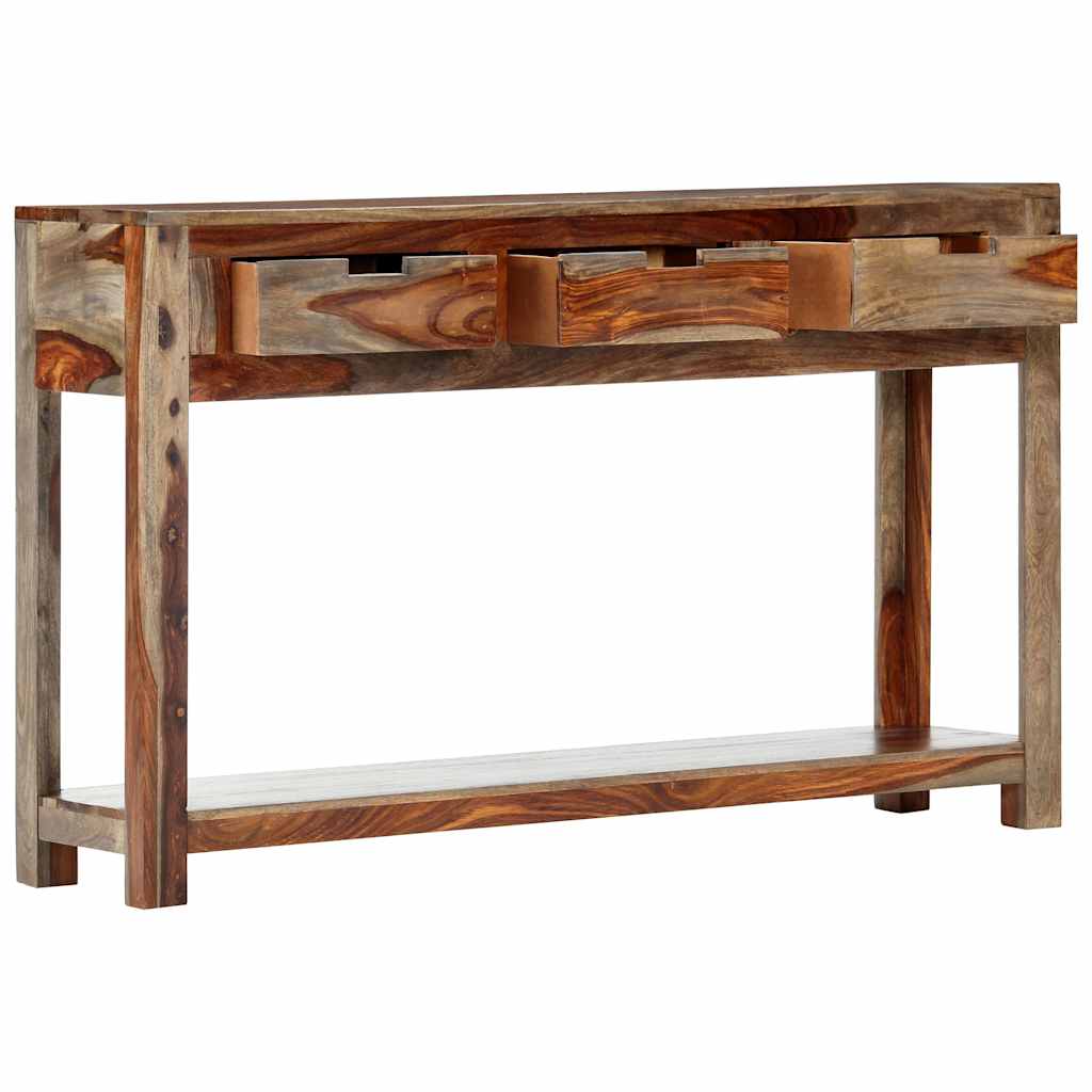 konsolbord med 3 skuffer 120x30x75 cm massivt akacietræ