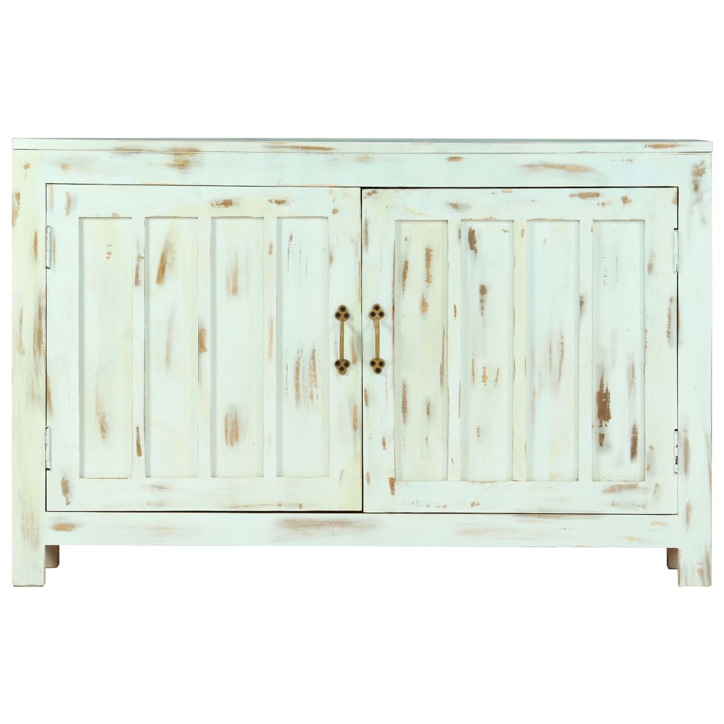 skænk 110x35x70 cm massivt mangotræ lyseblå