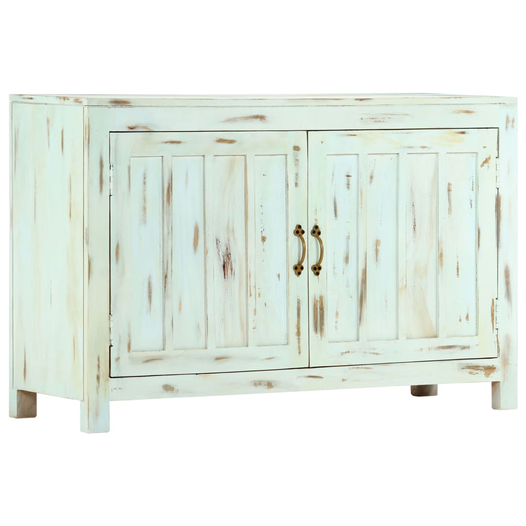 skænk 110x35x70 cm massivt mangotræ lyseblå