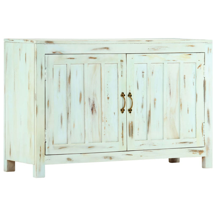 skænk 110x35x70 cm massivt mangotræ lyseblå