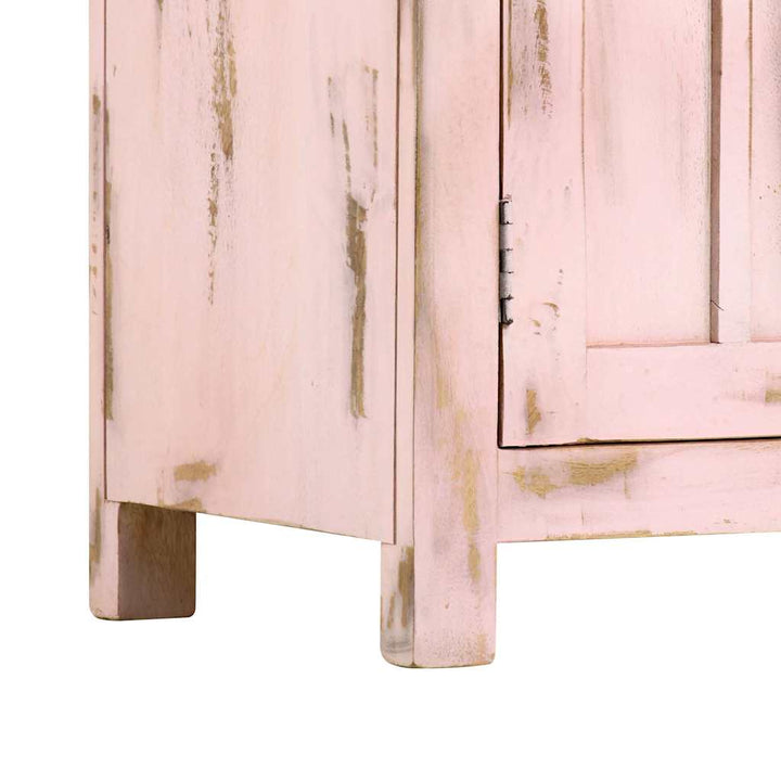 skænk 110x35x70 cm massivt mangotræ lyserød