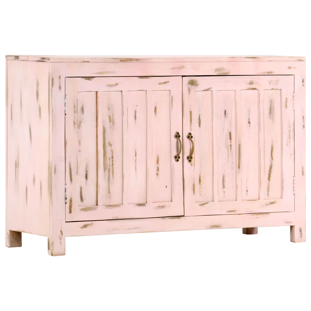 skænk 110x35x70 cm massivt mangotræ lyserød
