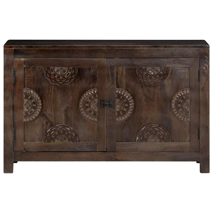skænk med udskåret design 110x35x70 cm massivt mangotræ