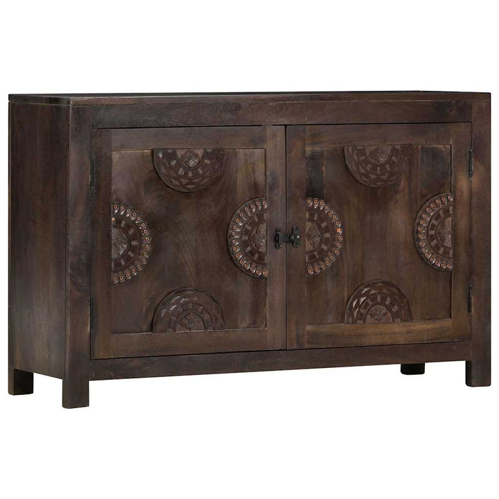 skænk med udskåret design 110x35x70 cm massivt mangotræ