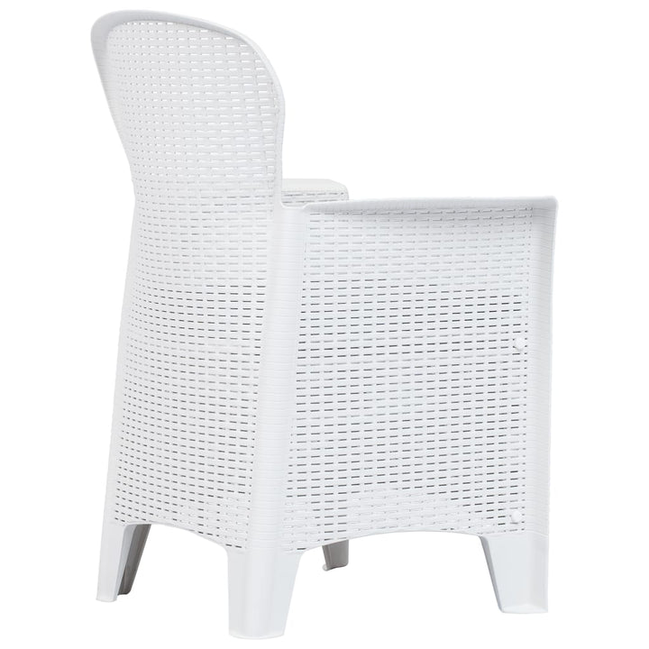 havestole 2 stk. med hynde plastik rattanlook hvid