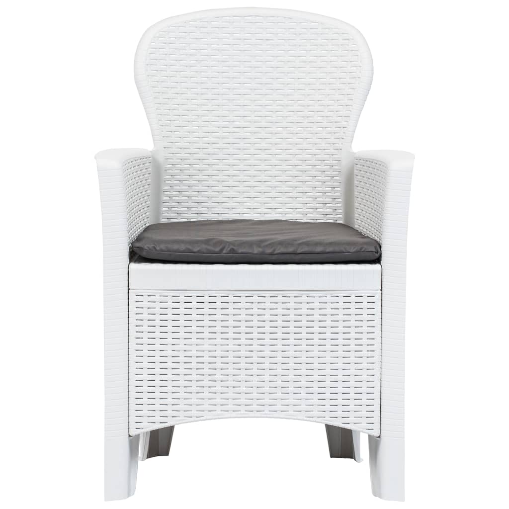 havestole 2 stk. med hynde plastik rattanlook hvid