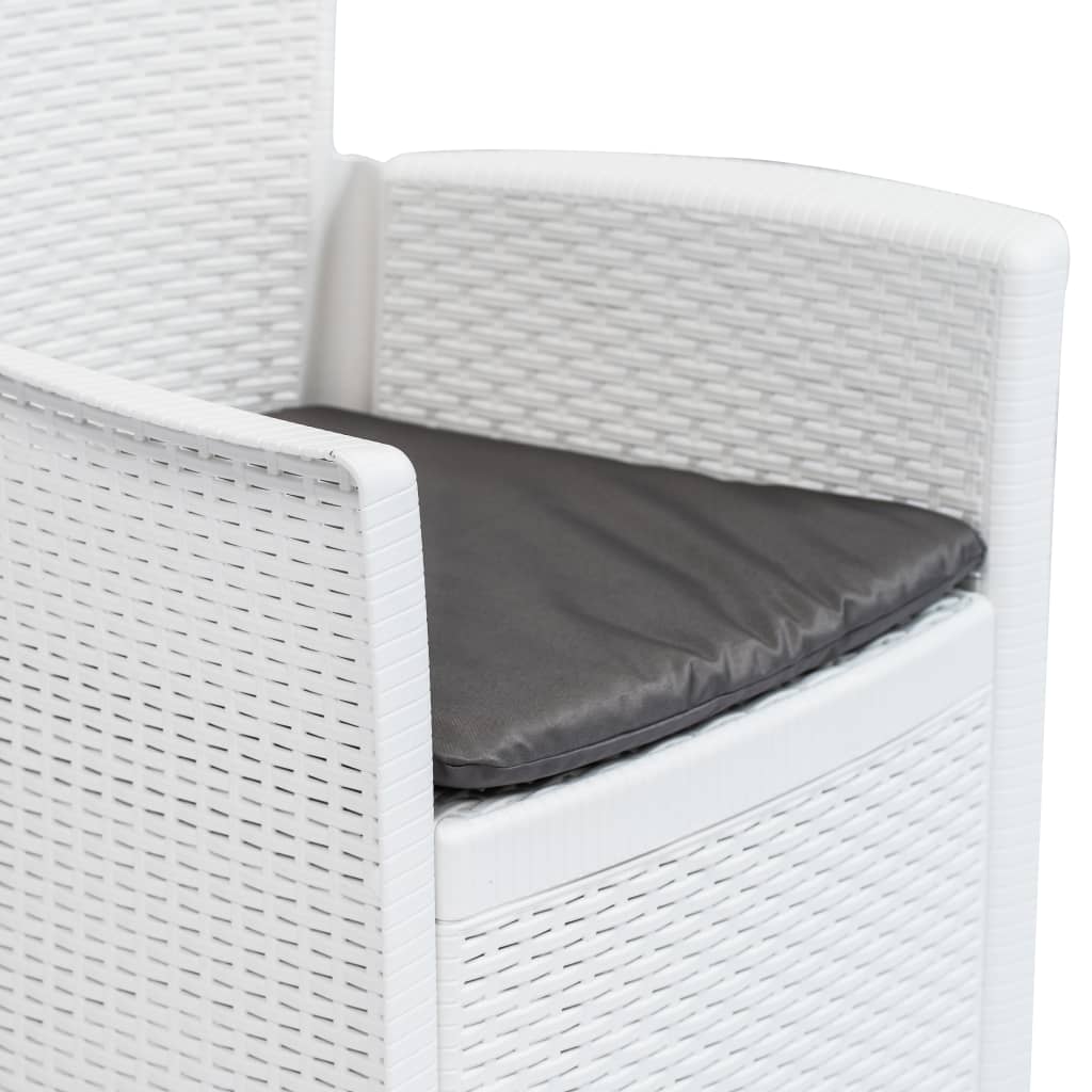 havestole 2 stk. med hynde plastik rattanlook hvid