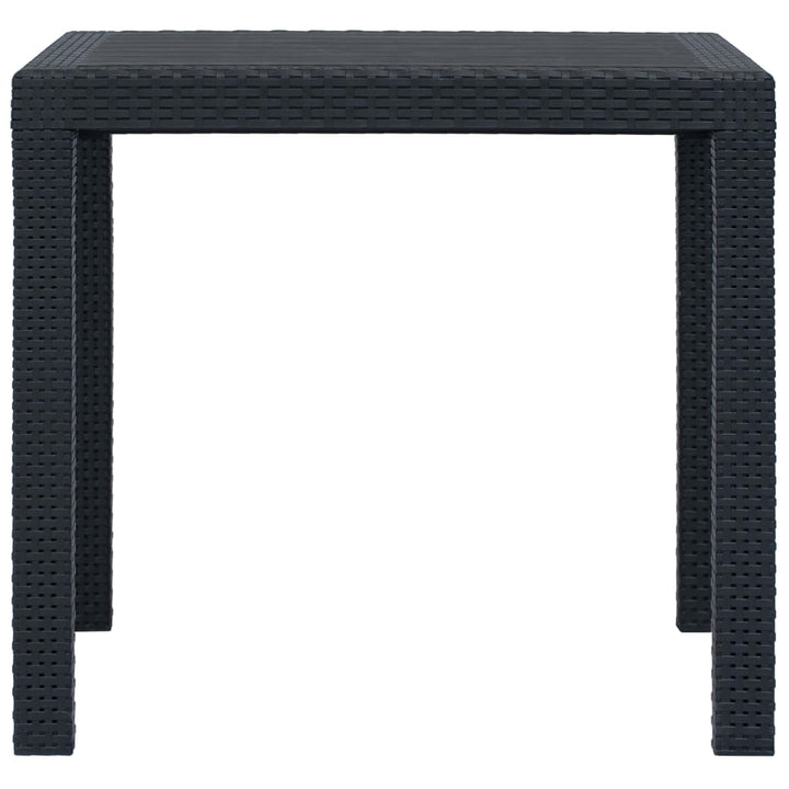 havebord 79 x 79 x 72 cm plastik rattanlook antracitgrå