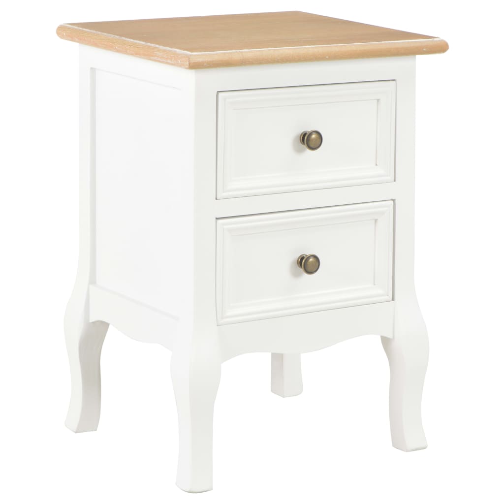 sengeborde 2 stk. 35x30x49 cm MDF hvid