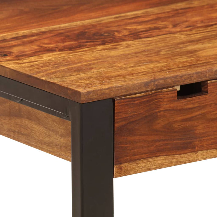 skrivebord massivt akacietræ og stål 110 x 55 x 78 cm