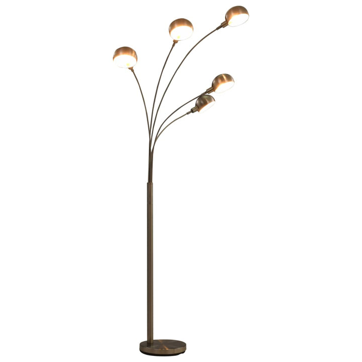 standerlampe 200 cm 5 x E14 sølvfarvet