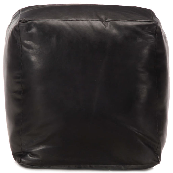 puf 40 x 40 x 40 cm ægte gedeskind sort