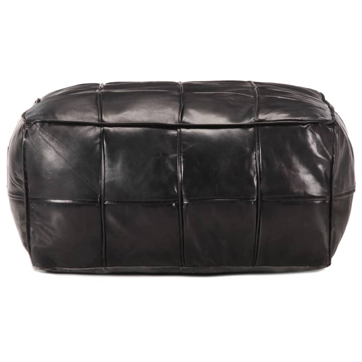 puf 60 x 60 x 30 cm ægte gedeskind sort
