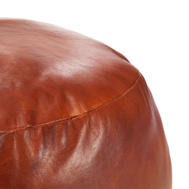 puf 60 x 30 cm ægte gedeskind gyldenbrun