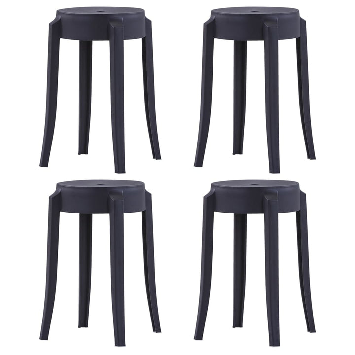 stabelbare taburetter 4 stk. plastik sort