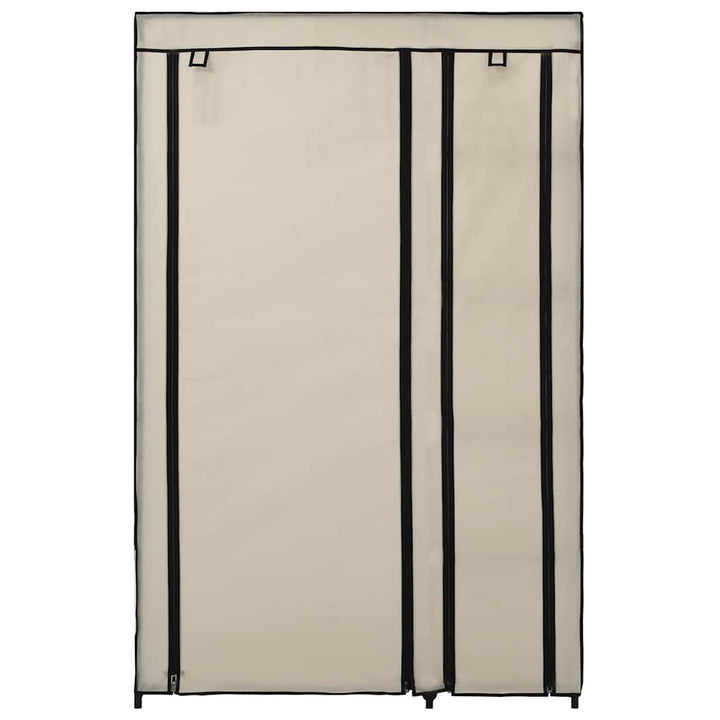foldbart klædeskab 110 x 45 x 175 cm stof cremefarvet