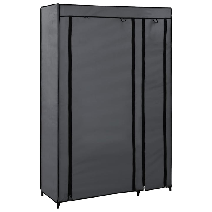 foldbart klædeskab 110 x 45 x 175 cm stof grå