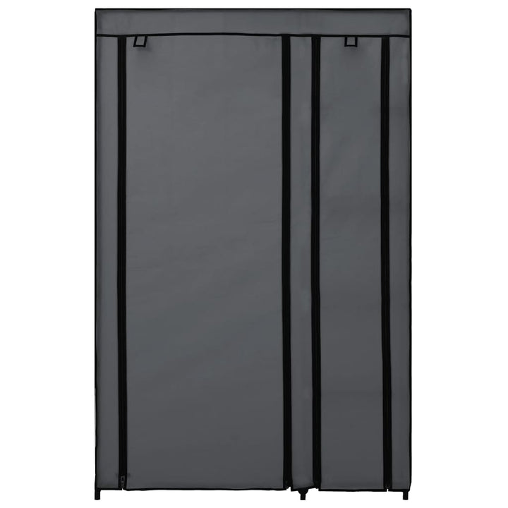 foldbart klædeskab 110 x 45 x 175 cm stof grå