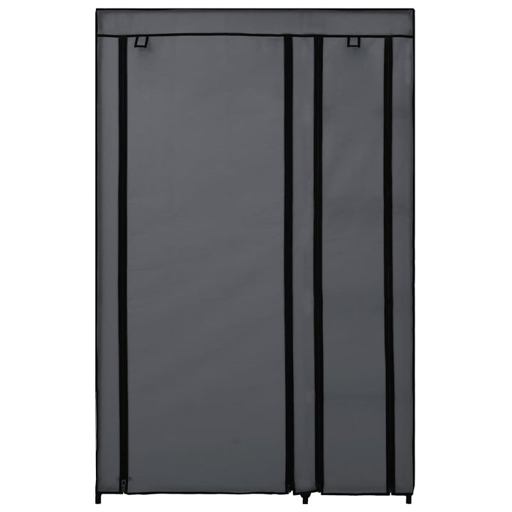 foldbart klædeskab 110 x 45 x 175 cm stof grå