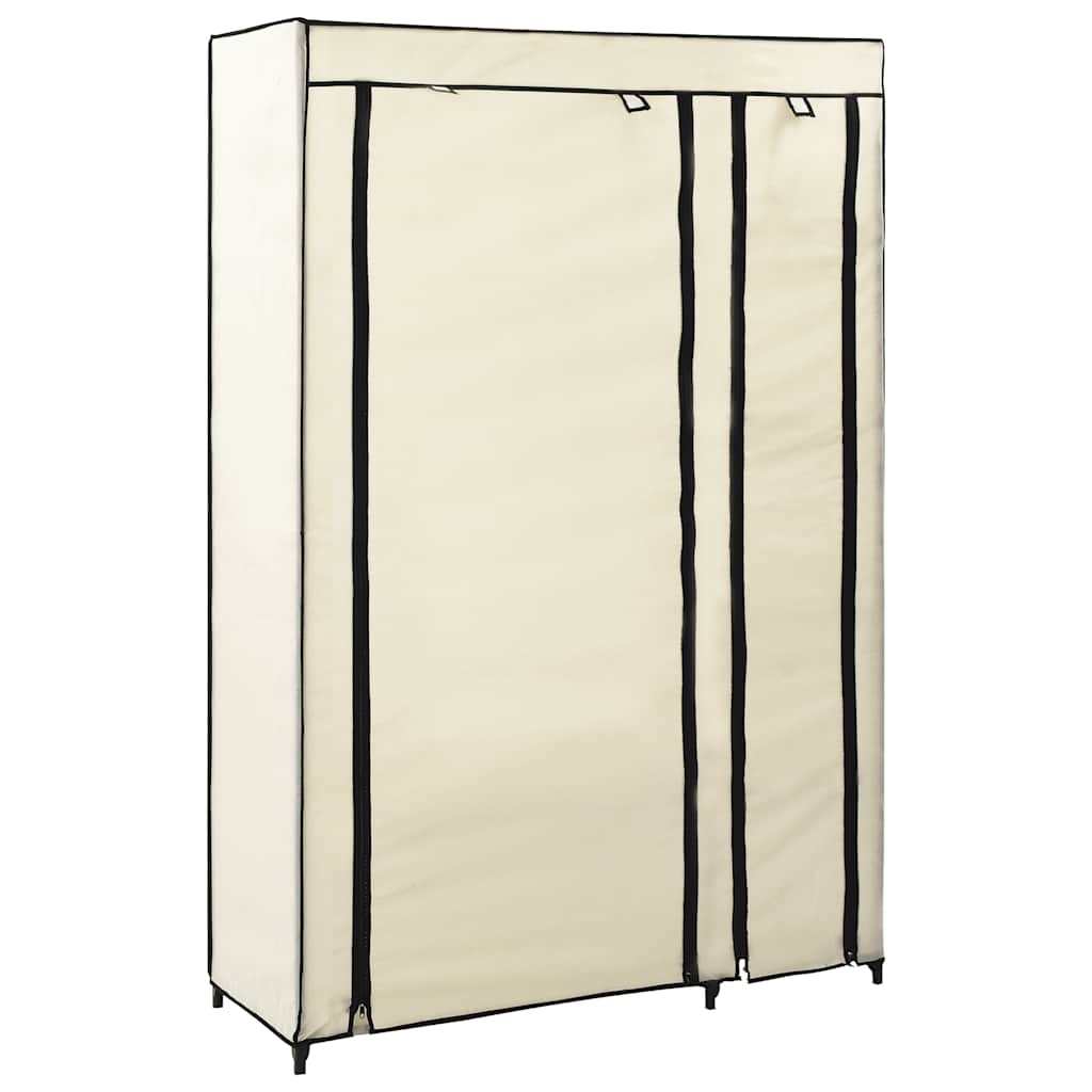 foldbare klædeskabe 2 stk. 110 x 45 x 175 cm stof cremefarvet