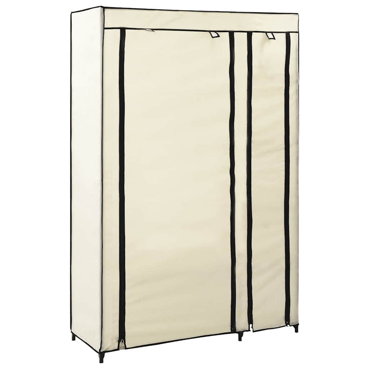 foldbare klædeskabe 2 stk. 110 x 45 x 175 cm stof cremefarvet