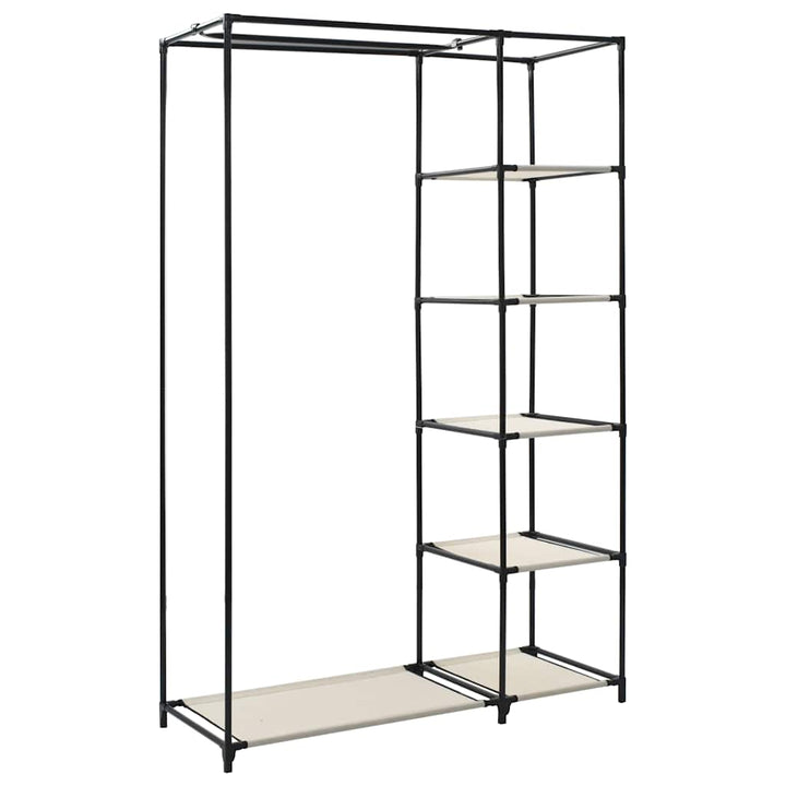foldbare klædeskabe 2 stk. 110 x 45 x 175 cm stof cremefarvet