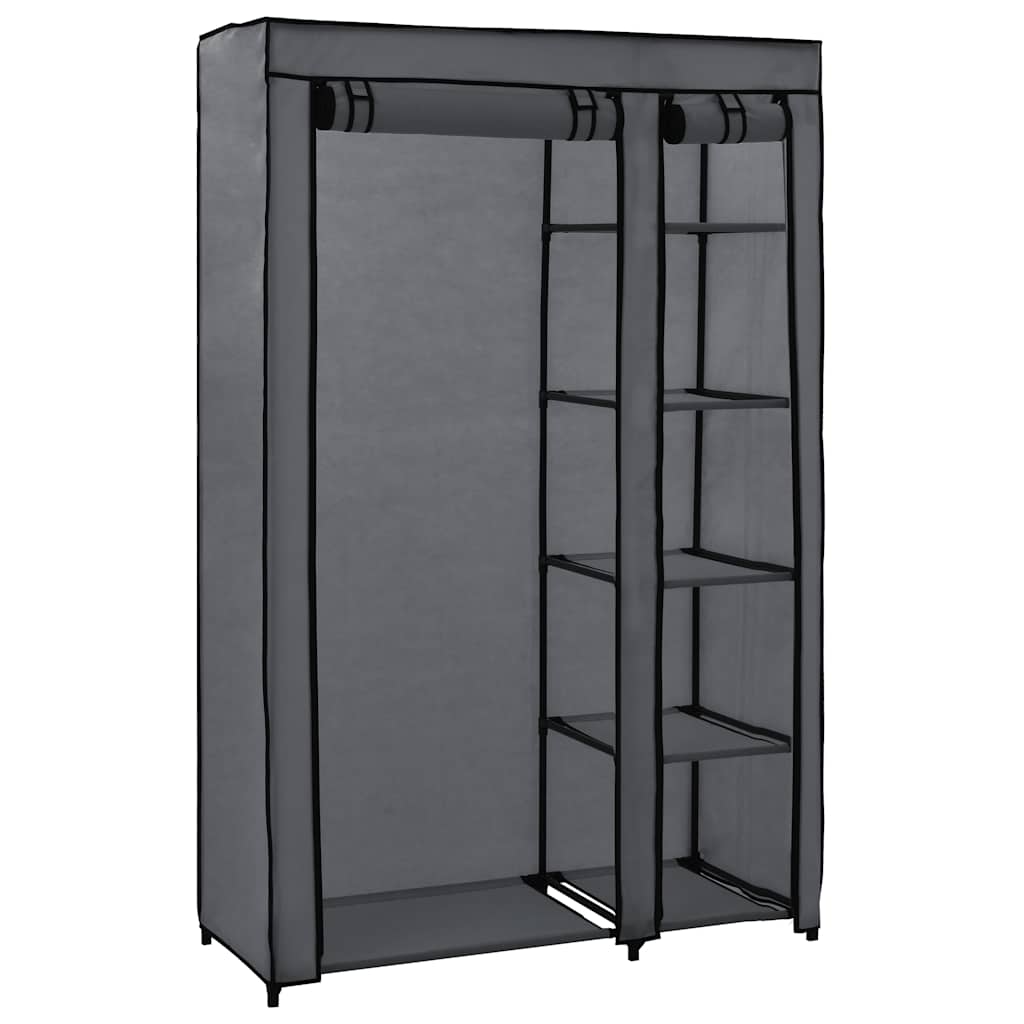 foldbare klædeskabe 2 stk. 110 x 45 x 175 cm stof grå