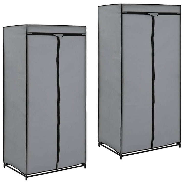klædeskab 2 stk. 75 x 50 x 160 cm grå