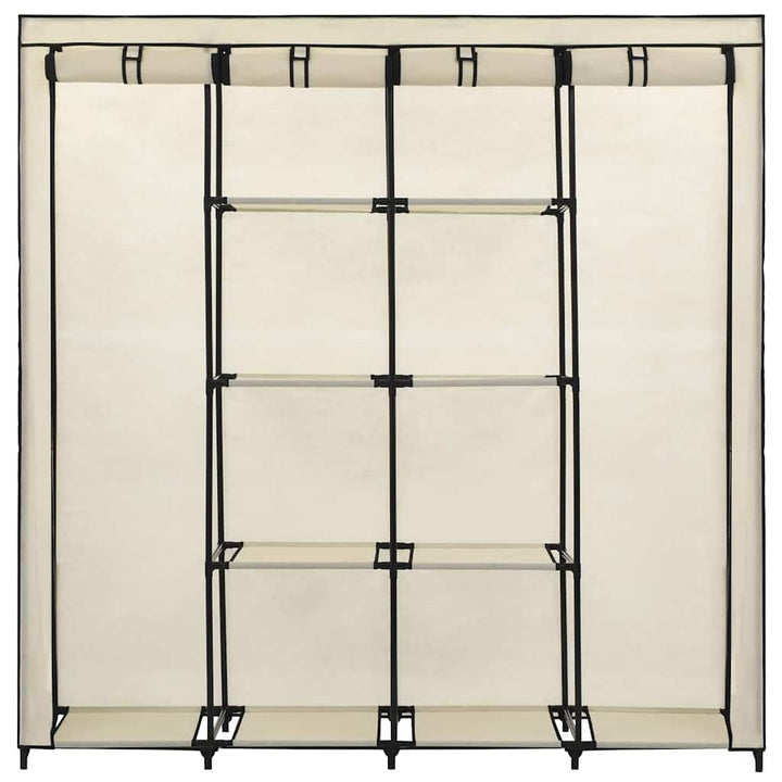 klædeskab med 4 rum 175x45x170 cm cremefarvet