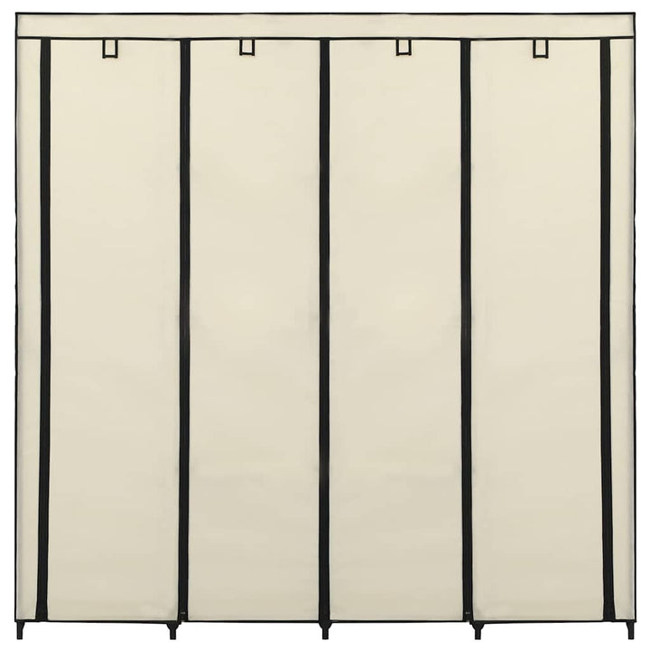 klædeskab med 4 rum 175x45x170 cm cremefarvet