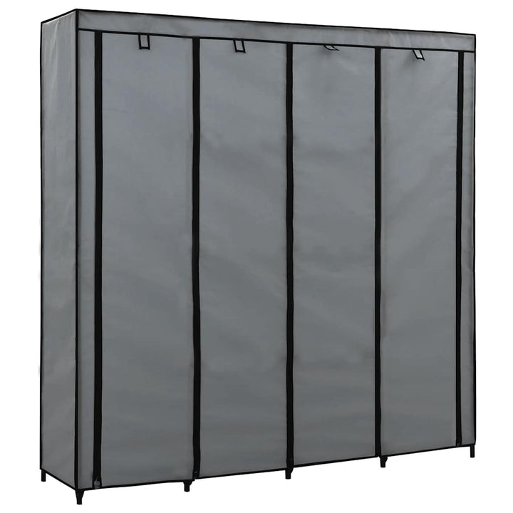 klædeskab med 4 rum 175 x 45 x 170 cm grå