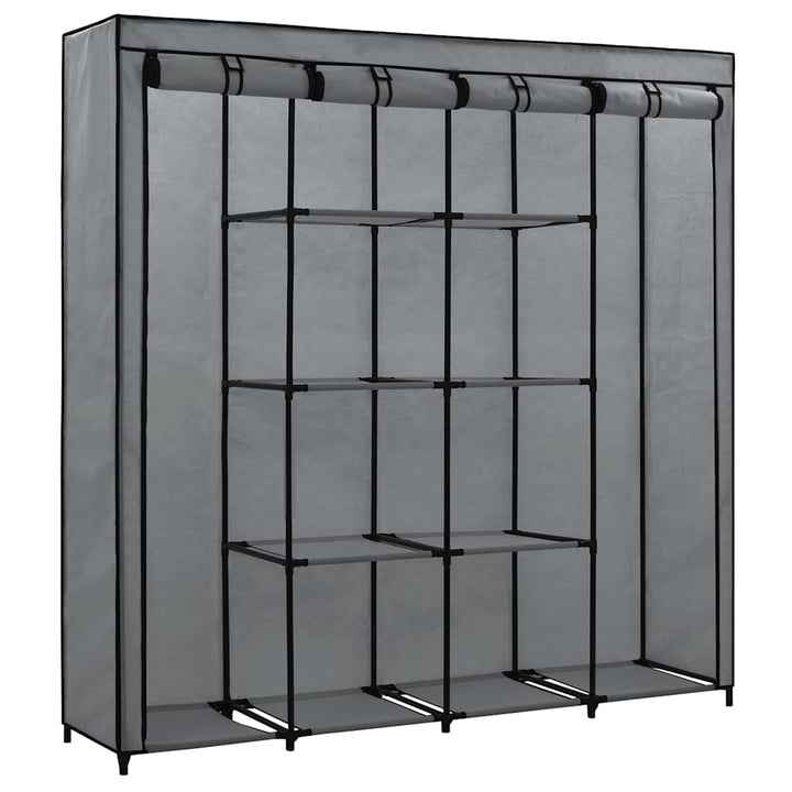 klædeskab med 4 rum 175 x 45 x 170 cm grå