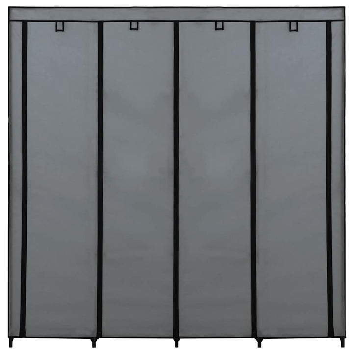 klædeskab med 4 rum 175 x 45 x 170 cm grå