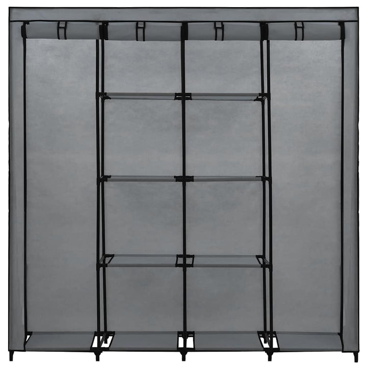 klædeskab med 4 rum 175 x 45 x 170 cm grå