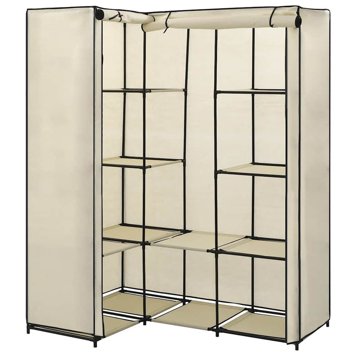 hjørneklædeskab 130x87x169 cm cremefarvet