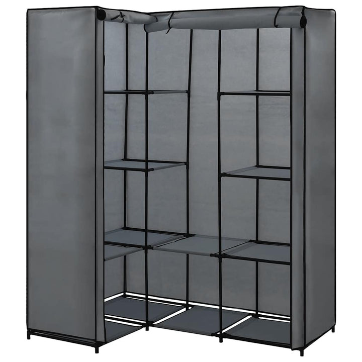hjørneklædeskab 130 x 87 x 169 cm grå