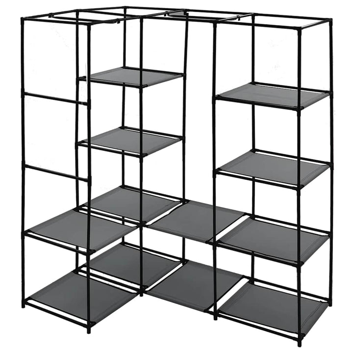 hjørneklædeskab 130 x 87 x 169 cm grå