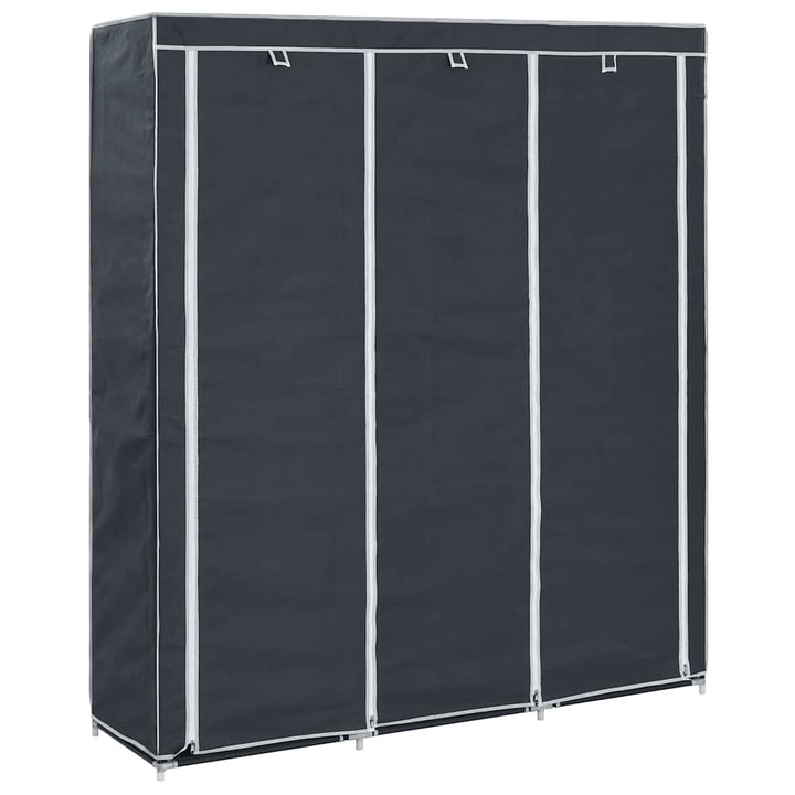 klædeskab med rum og tøjstænger 150 x 45 x 175 cm stof sort