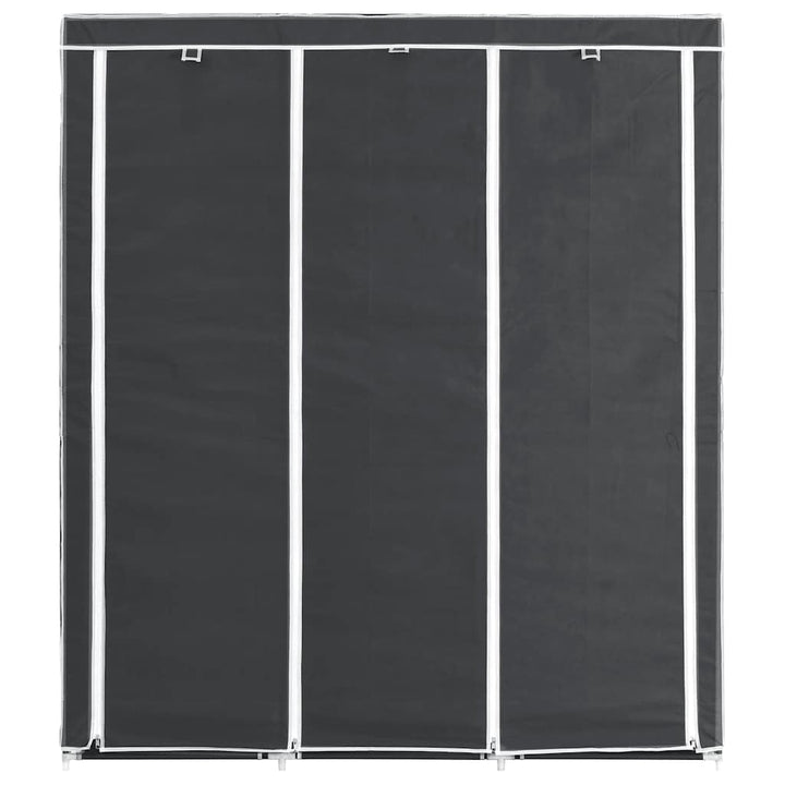 klædeskab med rum og tøjstænger 150 x 45 x 175 cm stof sort