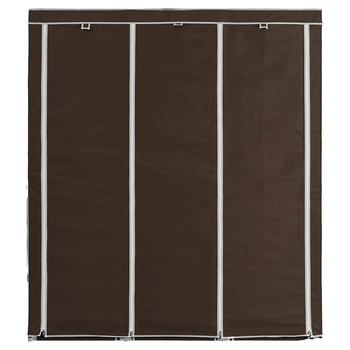 klædeskab med rum og tøjstang 150 x 45 x 175 cm stof brun