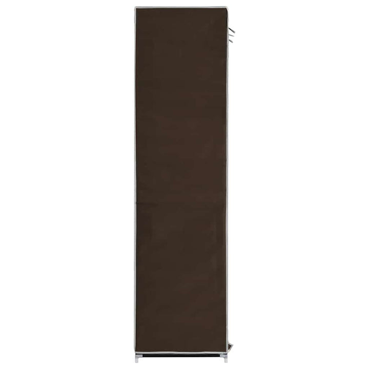 klædeskab med rum og tøjstang 150 x 45 x 175 cm stof brun