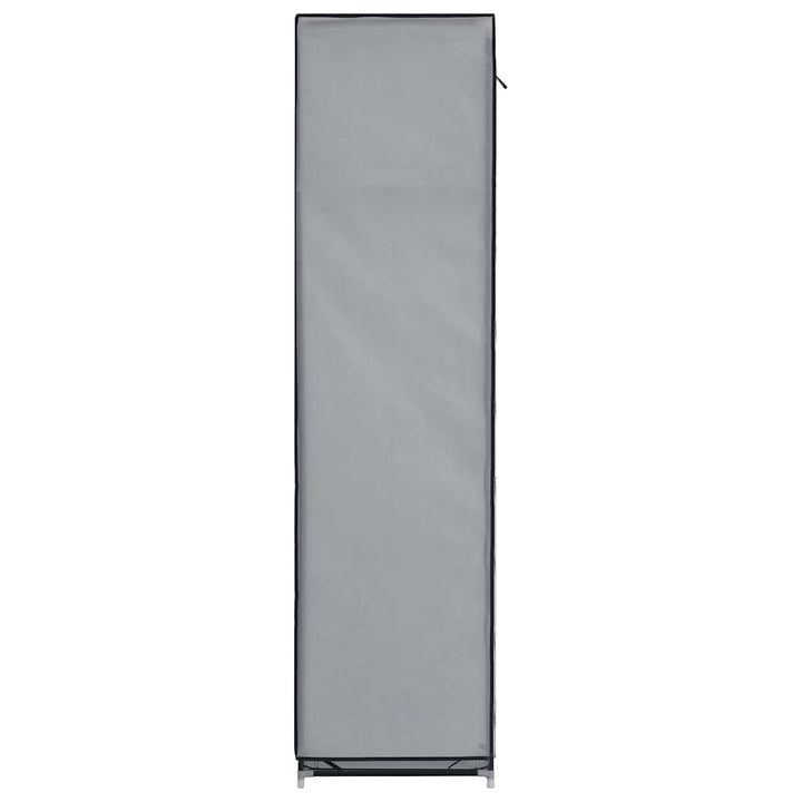 klædeskab med rum og tøjstænger 150 x 45 x 175 cm stof grå